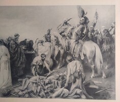 Vágó Pál: Magyarok Kiev előtt - fénynyomat - 28,5 x 17 cm.