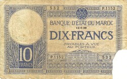 10 frank francs 1929 Marokkó