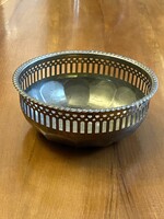 RÉZ SZÍNŰ, ÁTTÖRT SZÉLŰ FÉM EDÉNY, TÁL, KÍNÁLÓ KOSÁR 20 X 7.8 CM