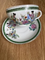 Álomszép  Kinai jelenetes teás csésze tányérral.