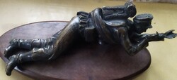 Bronz katona szobor- tintatartó
