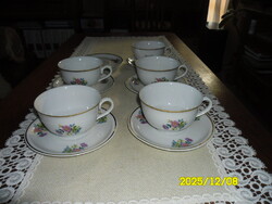 Zsolnay virágmintás teás csésze alátéttel