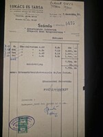 1948, számla két számlailletékbélyeggel, Lukács és Tsa gyógyárunagykereskedők
