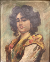 Cigánylány olaj vászon