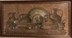 Parafára festett (pasztell?) kép