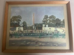 Yves Brayer - 35 x 26 - Jardin du Luxembourg - szignóval