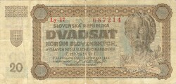 20 korun korona 1942 Szlovákia 5.