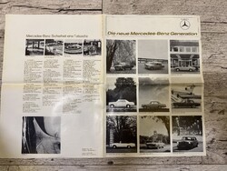 Mercedes-Benz – „Die neue Mercedes-Benz Generation” Eredeti, nagyméretű gyári prospektus (1968–1972