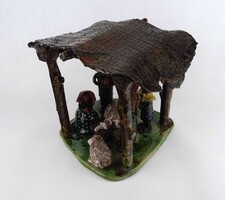 1Y411 Nagyméretű kerámia Betlehem szobor csoport kisplasztika 24 x 21 x 21 cm