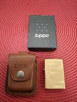 Eredeti Zippo Benzines Öngyújtó Dobozával Bőr Tokkal.