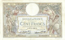 100 frank francs 1928.10.12. Franciaország Le Cassier Pal.