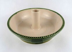 1Y416 Zöld mázas cserép csirkesütő tál 33 cm