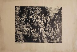 Csanády András Hírmondók rézkarc 1952