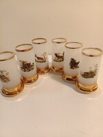 Pálinkás pohár készlet vadászos mintával