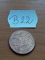 BRAZÍLIA BRASIL 5 CENTAVO 2015 Rézzel bevont acél, Joaquim José da Silva Xavier    B22