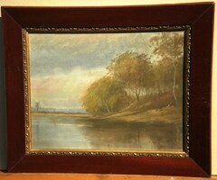 (K) Ismeretlen festő (20.sz.első fele) : Vízparti fák