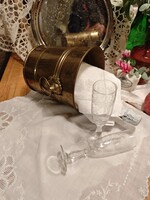 Vintage réz jégvödör oroszlánfejes foggantyúkkal