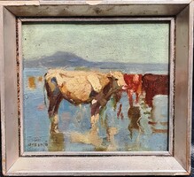 Juszkó Béla -Tehenek a vizben-