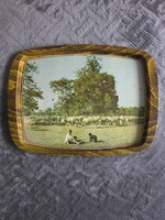 Retro fémtálca Hortobágyi gulyás pulikutyával