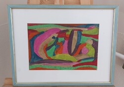 (K) Csepeli Németh Miklós festmény 45x35 cm kerettel