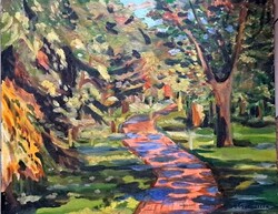 Nagybányai festő ,XX. SZ. Perlrott-Csaba Vilmos: „Parkrészlet nyári fénnyel