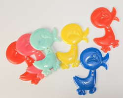 Retró/vintage - bűbájos nagyméretű kacsa formájú gombok / kabátgombok