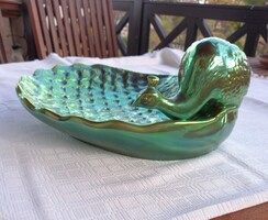 Zsolnay eozin pávás tál