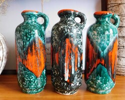 Retro kerámia iparművész váza - Péter Ferencné - mid century - 26 cm