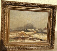 Pádly Aladár által szignózott festmény szép aranykeretben