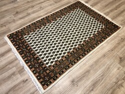 Régi INDIAI kézi csomózású gyapjú PERZSA szőnyeg, 120 x 188 cm