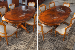 Neobarokk étkező asztal 6 db székkel