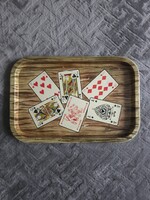 Retro fémtálca francia kártyalapokkal