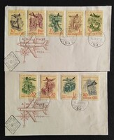 F1625-33 / 1958 Repülő VI. bélyegsor FDC-n