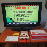 Retro új sárgakazettás játék konzol plusz kazettával kvarcjáték NES klón