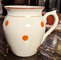 Hollóházi piros pöttyös bögre - régi, antik Hollóházi