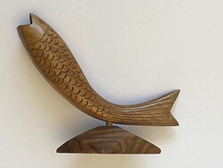 FARAGOTT FA, HAL SZOBOR, RETRO ÁLLAT ASZTALDÍSZ 12.5 CM