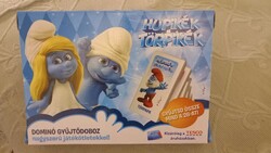 Hupikék Törpikék teljes készlet dominó játék gyűjtődobozban + 25 db ajándék dominó