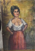 Bernáth Aurél gyönyörű olaj portréfestmény 60*40cm