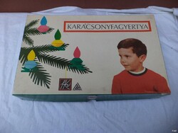 Retro karácsonyfa izzósor, karácsonyfagyertya, dobozos (6205)