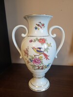 Hollóházi paradicsom-madaras porcelán váza – 28 cm