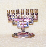 Réz menora gyertyatartó