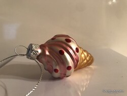 KARÁCSONYFADÍSZ - FAGYI - ÜVEG - 9 x 4 cm - VASTAG - HIBÁTLAN