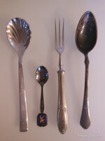 EVŐESZKÖZ - 4 db  - JELZETT - EZÜSTÖZÖTT - 14,5 x 3 cm - 7,5 x 1,5 cm - HIBÁTLAN