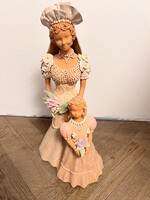 Bod Éva – Ritka, nagyméretű anya és gyermek terrakotta szobor (1970-es évek)