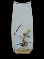 Itali porcelán váza szamuráj .Alkudható.