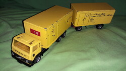 1966. Vintage SIKU W.GERMANY MINŐSÉGI NEHÉZ VAS VOLVO 512 TURBO KAMION vontatványával 32cm