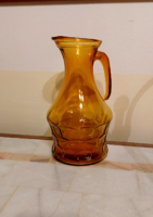 Vintage üveg kancsó, Italian Enesco borostyán színű kancsó