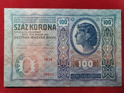 100 Korona 1912 EF-. Felülbélyegzés nélkül.