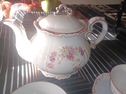 Zsolnay teás kanna !! pótlásra teás kanna ,2 pohár alátétel!