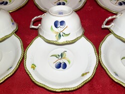 Nagyméretű Herendi EDF szilva mintás teás csésze aljjal